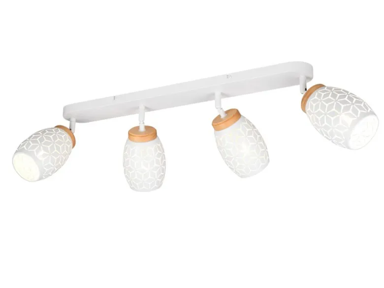 Deckenstrahler BIDAR Weiß 4-flammig mit Stanzmuster, Breite 74cm