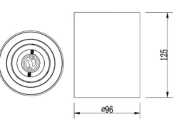 Deckenstrahler COOKIE Weiß mit schwenkbarem GU10 Spot, Ø 9,6cm
