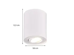 Deckenstrahler COOKIE Weiß mit schwenkbarem GU10 Spot, Ø 9,6cm