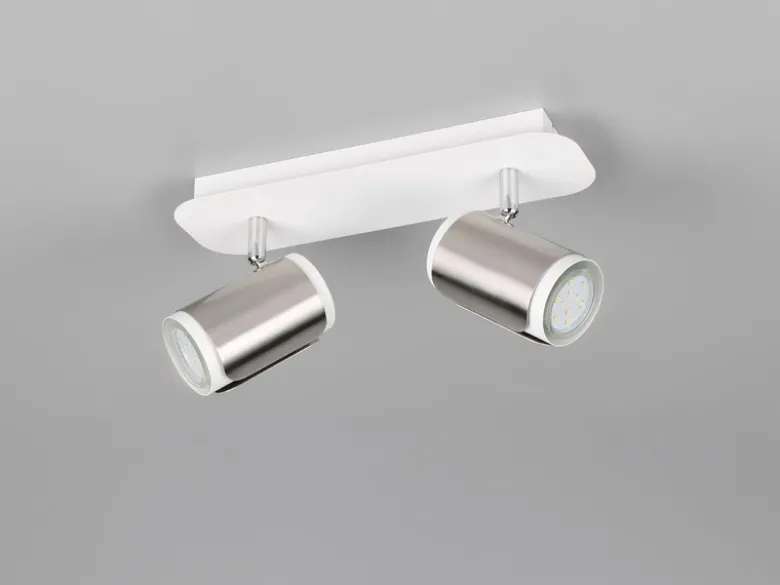 Deckenstrahler GILLAN 2-flammig Metall Weiß / Silber, Breite 30cm