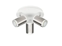 Deckenstrahler GILLAN 3-flammig Metall Weiß / Silber, rund Ø 30cm