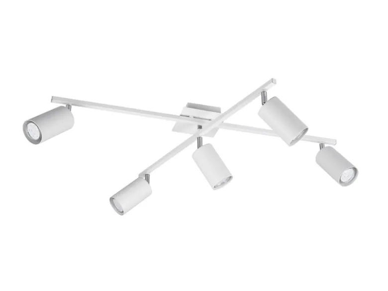 Deckenstrahler MARLEY Weiß 5-flammig, verstellbare Spots, Breite 77,5cm