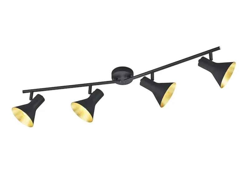 Deckenstrahler NINA Metall Schwarz Gold 4-flammig, Breite 84,5cm