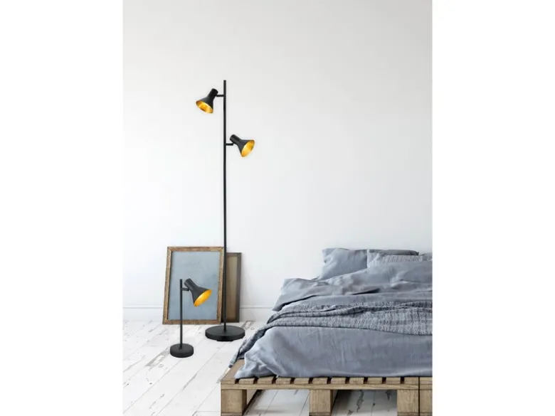 Deckenstrahler NINA Metall Schwarz Gold 3-flammig, Breite 58cm