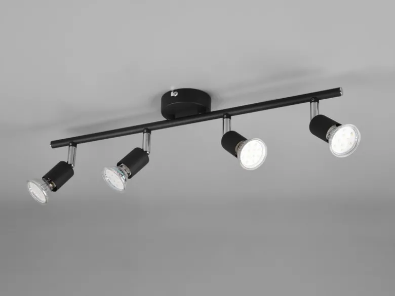 Deckenstrahler PARIS 4-flammig Metall Schwarz, Breite 50cm