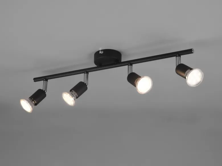 Deckenstrahler PARIS 4-flammig Metall Schwarz, Breite 50cm