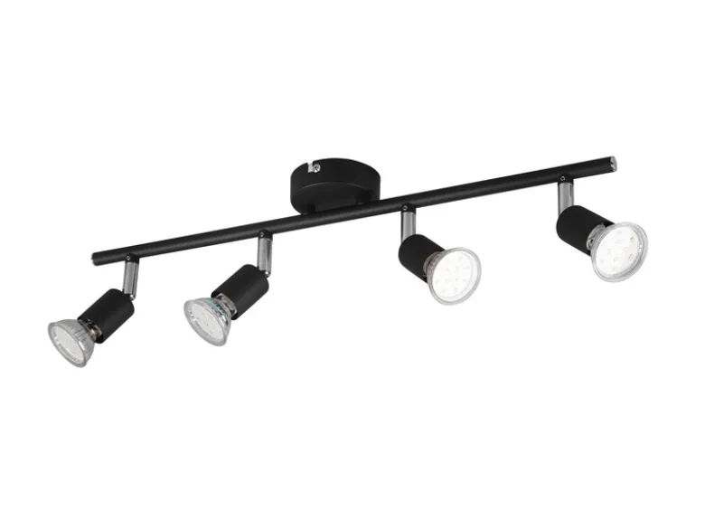 Deckenstrahler PARIS 4-flammig Metall Schwarz, Breite 50cm