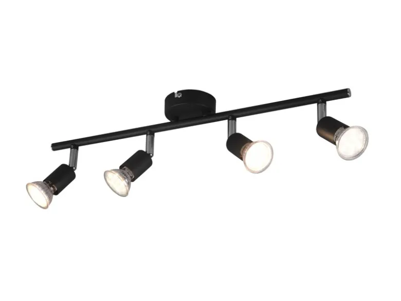 Deckenstrahler PARIS 4-flammig Metall Schwarz, Breite 50cm