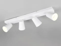 Deckenstrahler SHARP Weiß Gold 4-flammig, Breite 64cm