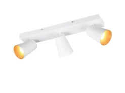 Deckenstrahler SHARP Weiß Gold 3-flammig, Breite 46cm