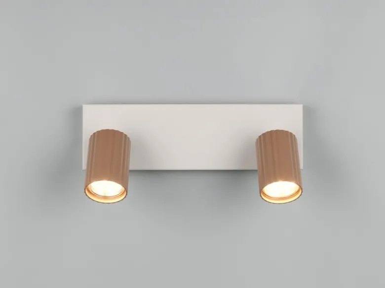 Deckenstrahler SOKA 2-flammig aus Metall Grau & Coffee, Breite 30cm
