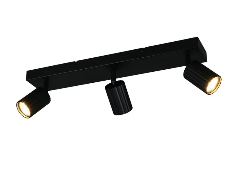 Deckenstrahler SOKA 3-flammig aus Metall Schwarz, Breite 50cm