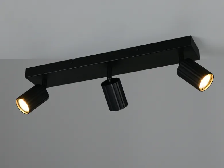 Deckenstrahler SOKA 3-flammig aus Metall Schwarz, Breite 50cm