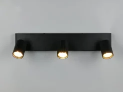 Deckenstrahler SOKA 3-flammig aus Metall Schwarz, Breite 50cm