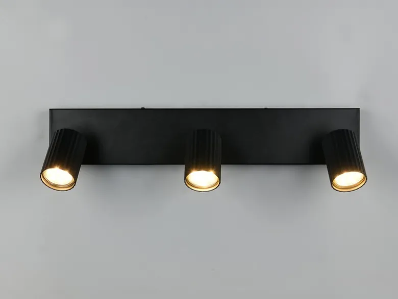 Deckenstrahler SOKA 3-flammig aus Metall Schwarz, Breite 50cm