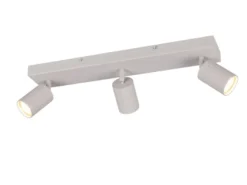 Deckenstrahler SOKA 3-flammig aus Metall Hellgrau, Breite 50cm
