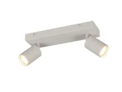 Deckenstrahler SOKA 2-flammig aus Metall Hellgrau, Breite 30cm