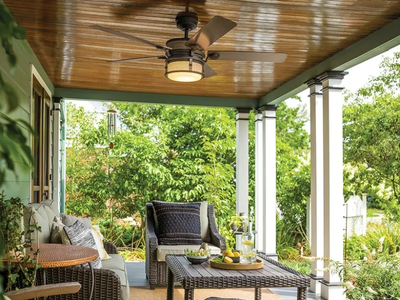 Deckenventilator AHRENDALE mit Licht, Outdoor geeignet IP44, Ø 152cm