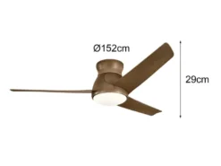 Deckenventilator Braun mit Licht, Outdoor geeignet IP44, Ø 152cm