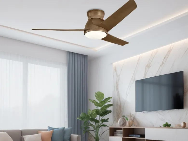 Deckenventilator Braun mit Licht, Outdoor geeignet IP44, Ø 152cm