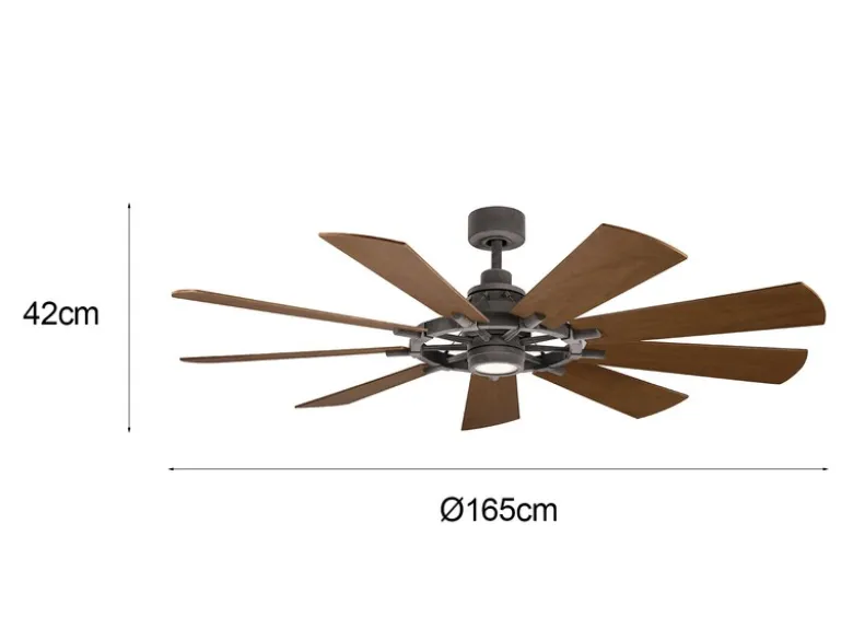 Deckenventilator GENTRY mit Licht & wendbaren Flügeln in 2 Dekoren, Ø 165cm