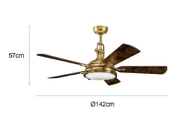 Deckenventilator mit LED Licht und Fernbedienung, Ø 142cm