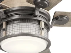 Deckenventilator mit Licht und Fernbedienung, Outdoor geeignet IP44, Ø 152cm