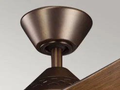 Deckenventilator mit Licht und Fernbedienung, Bronze-Holzoptik, Ø 152cm