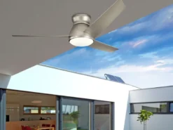 Deckenventilator Silber mit Licht, Outdoor geeignet IP44, Ø 152cm
