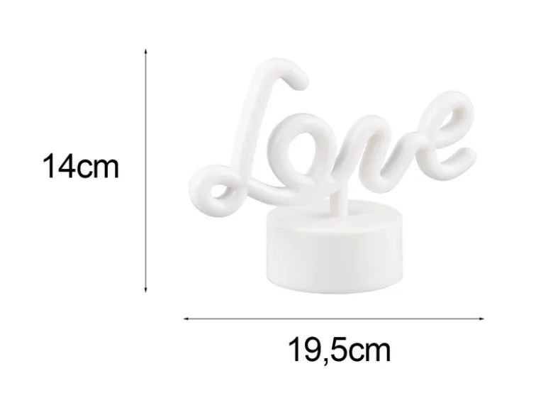 Deko LED Tischleuchte AMOR Batterie- oder USB betrieben, Höhe 14cm