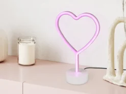 Deko LED Tischleuchte HEART Batterie- oder USB betrieben, Höhe 30cm
