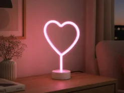 Deko LED Tischleuchte HEART Batterie- oder USB betrieben, Höhe 30cm