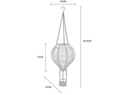 Deko Solarleuchte mit buntem Heißluftballon aus Kunststoff, Höhe 46,5cm
