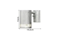 Design Außenwandleuchte MODENA Downlight, Höhe 13cm, Silber