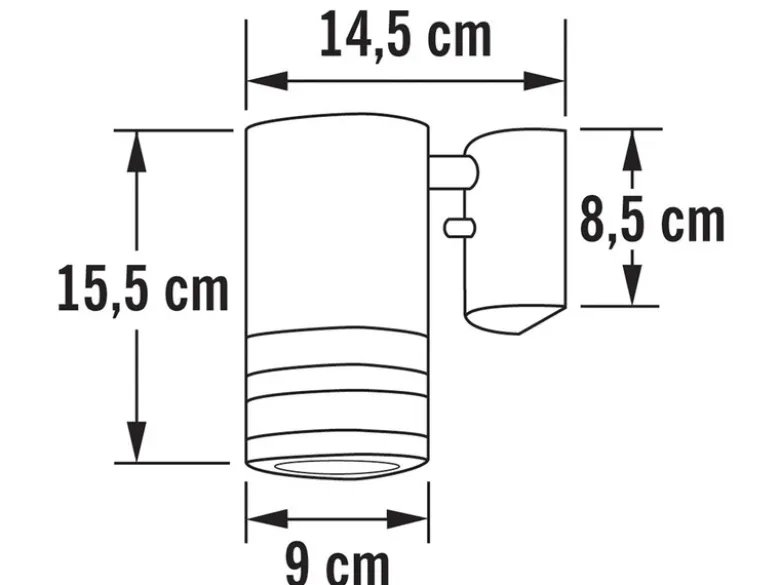 Design Außenwandleuchte MODENA Downlight, Höhe 15,5cm, Schwarz
