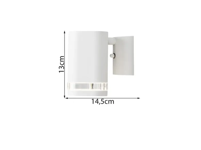 Design Außenwandleuchte MODENA Downlight, Höhe 13cm, Weiß