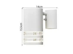 Design Außenwandleuchte MODENA Downlight, Höhe 15,5cm, Weiß