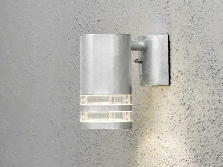 Design Außenwandleuchte MODENA Downlight, Höhe 15,5cm, Silber