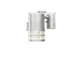 Design Außenwandleuchte MODENA Downlight, Höhe 15,5cm, Silber