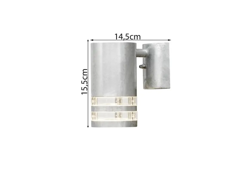 Design Außenwandleuchte MODENA Downlight, Höhe 15,5cm, Silber