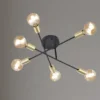 Design Deckenleuchte CROSS mehrflammig, Schwarz & Bronze Ø 56cm
