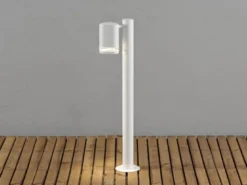Design LED Wegeleuchte aus Aluminium, Downlight Höhe 70cm, Weiß