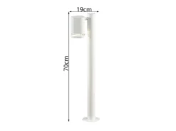 Design LED Wegeleuchte aus Aluminium, Downlight Höhe 70cm, Weiß