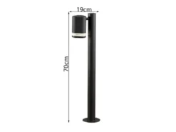 Design LED Wegeleuchte aus Aluminium, Downlight Höhe 70cm, Schwarz