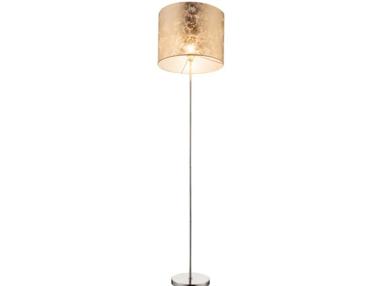 Design Stehlampe AMY mit Stoffschirm goldfarbig, Höhe 160cm