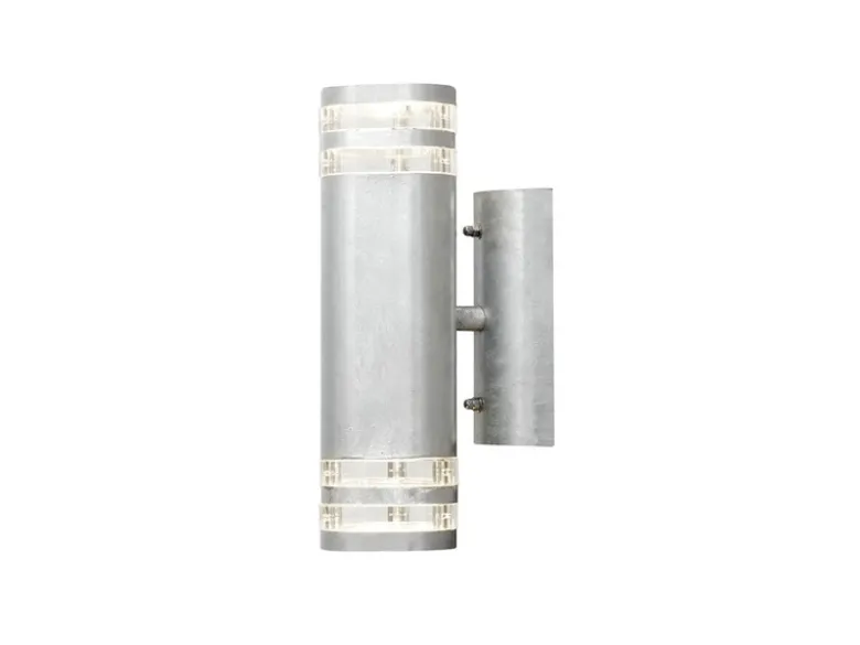 Design Up-Down Außenwandleuchte MODENA, Höhe 28,5cm, Silber