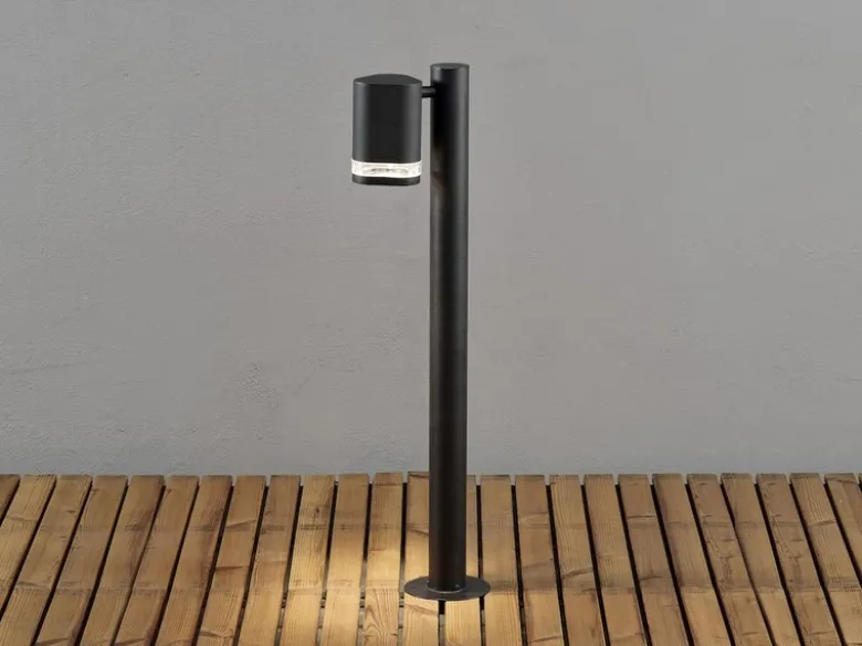 Design Wegeleuchte MODENA aus Aluminium, Downlight Höhe 70cm, Schwarz