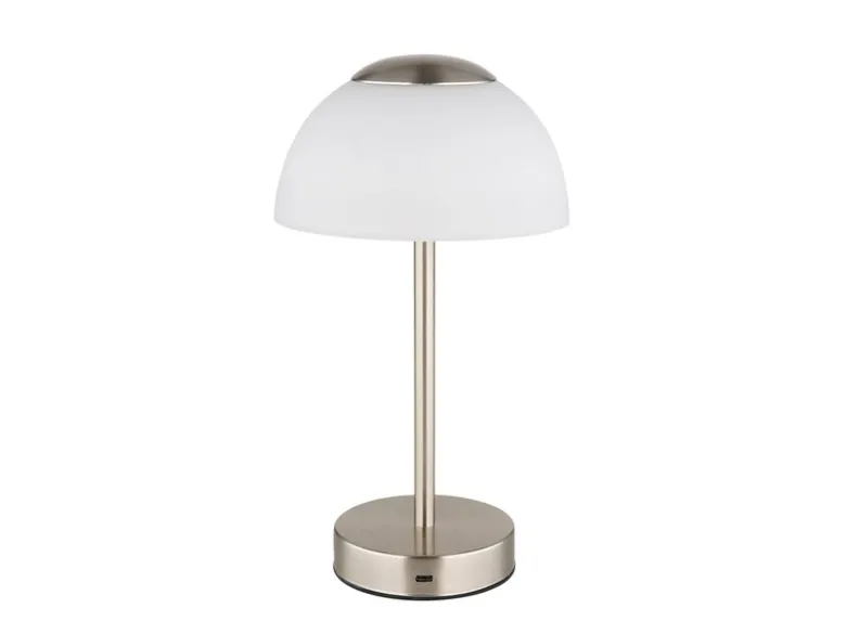 Dimmbare Akku Tischleuchte SARIMA per USB aufladbar, Silber, Höhe 31cm