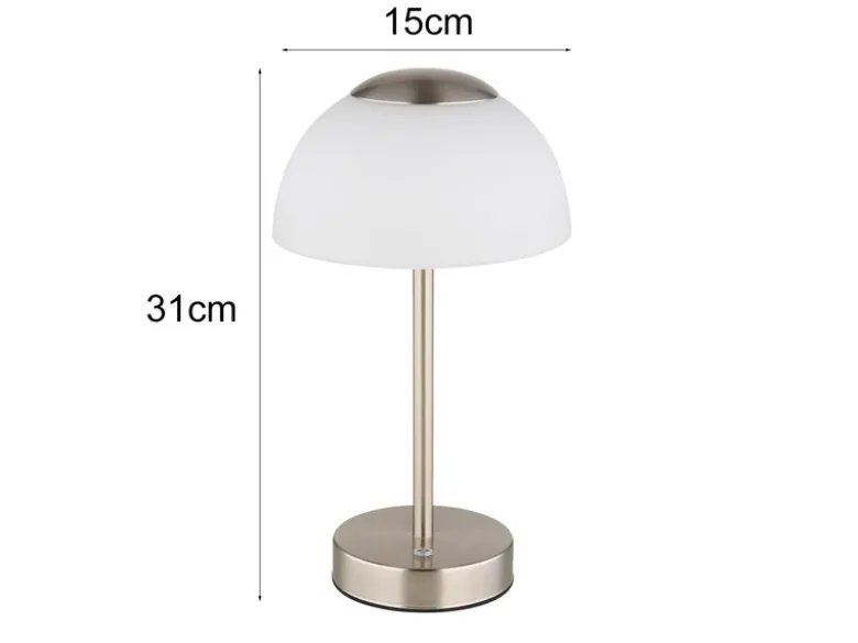 Dimmbare Akku Tischleuchte SARIMA per USB aufladbar, Silber, Höhe 31cm