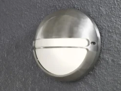 Dimmbare Außenwandleuchte TORINO Aluminium / Acrylglas opal, Ø 26cm